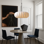 Suspension Ovale Scandinave en Tissu Lumide