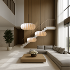 Suspension Ovale Scandinave en Tissu Lumide