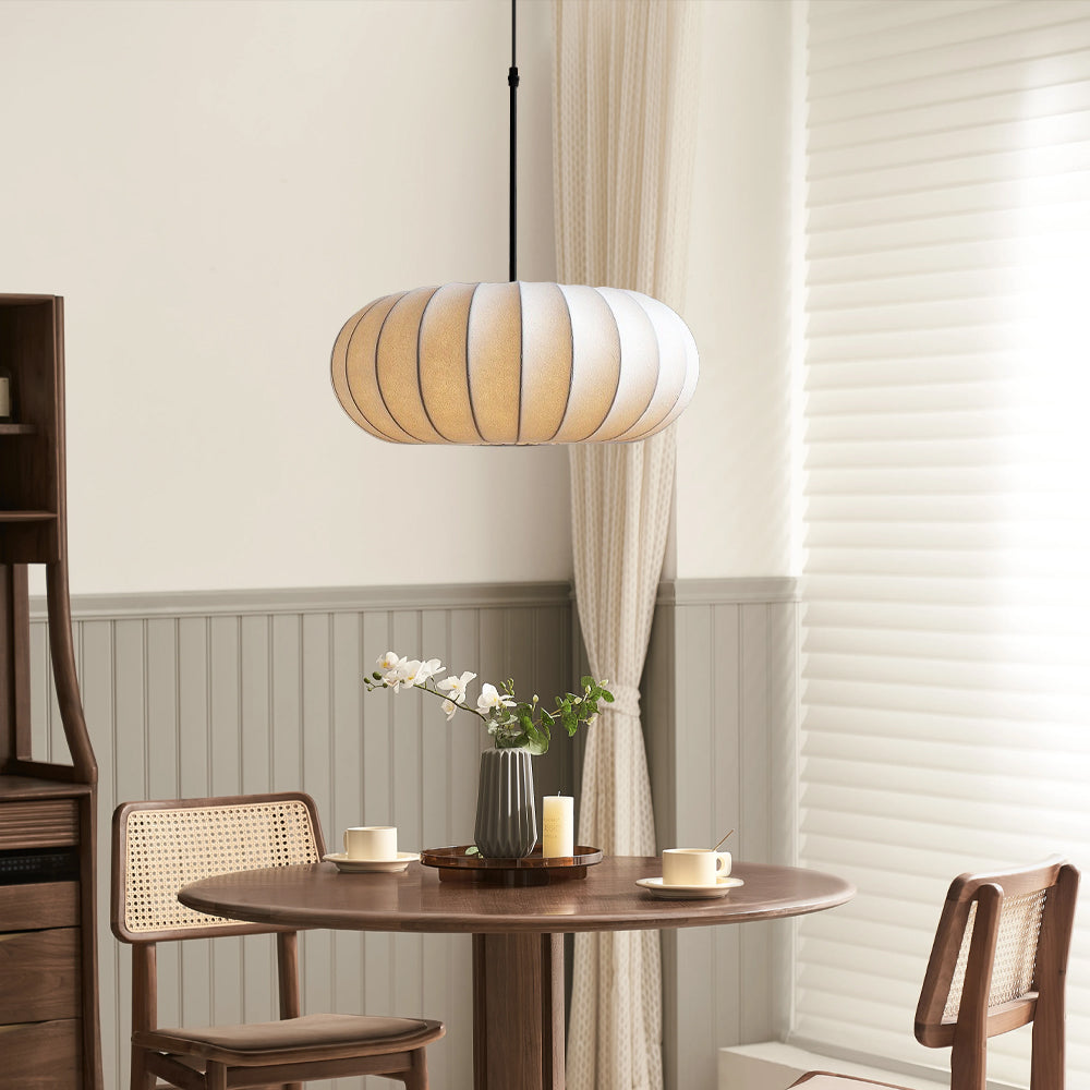 Suspension Ovale Scandinave en Tissu Lumide