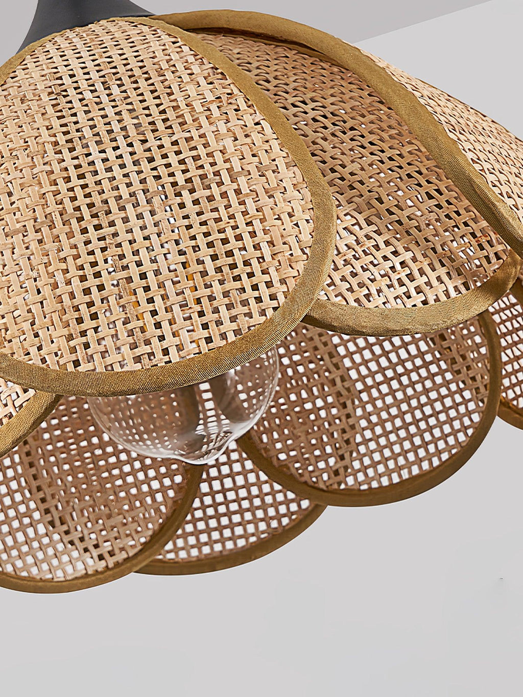 Suspension en Rotin et Tissu Lumide