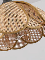 Suspension en Rotin et Tissu Lumide