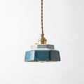 Luminaire Suspension Céramique - Artisanale & Laiton Doré eispas