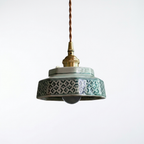Luminaire Suspension Céramique - Artisanale & Laiton Doré eispas