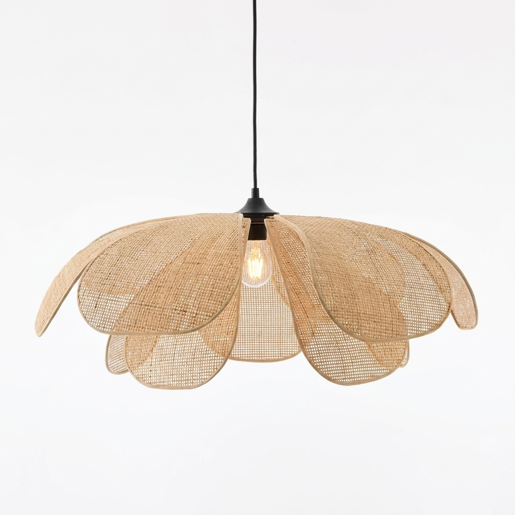 Luminaire Suspension Rotin - Fleur Naturelle & Bohème eispas