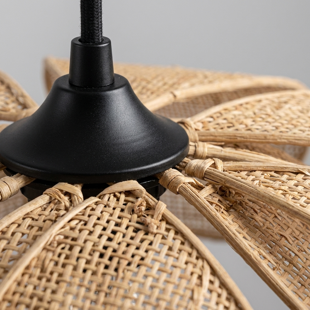 Luminaire Suspension Rotin - Fleur Naturelle & Bohème eispas