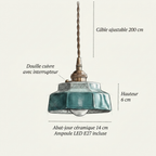 Luminaire Suspension Céramique - Artisanale & Laiton Doré eispas