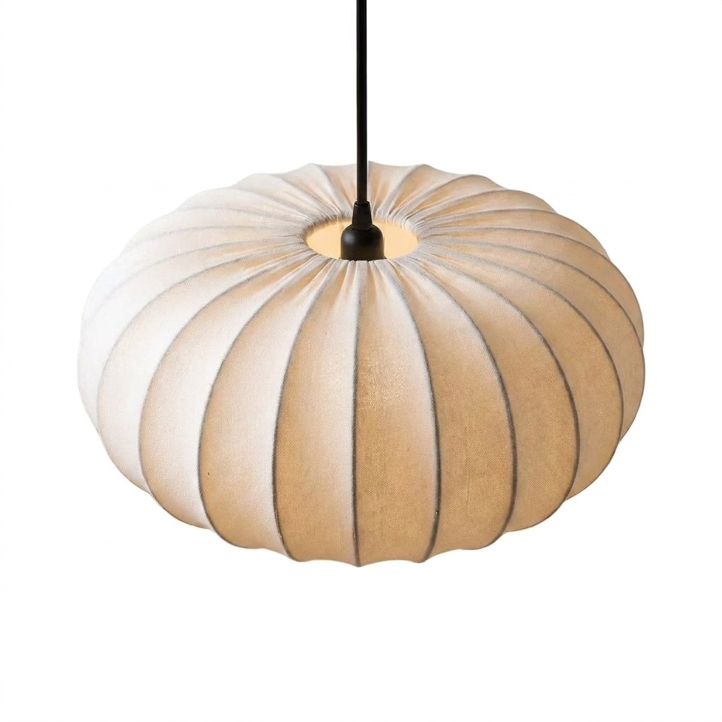 Suspension Ovale Scandinave en Tissu Lumide