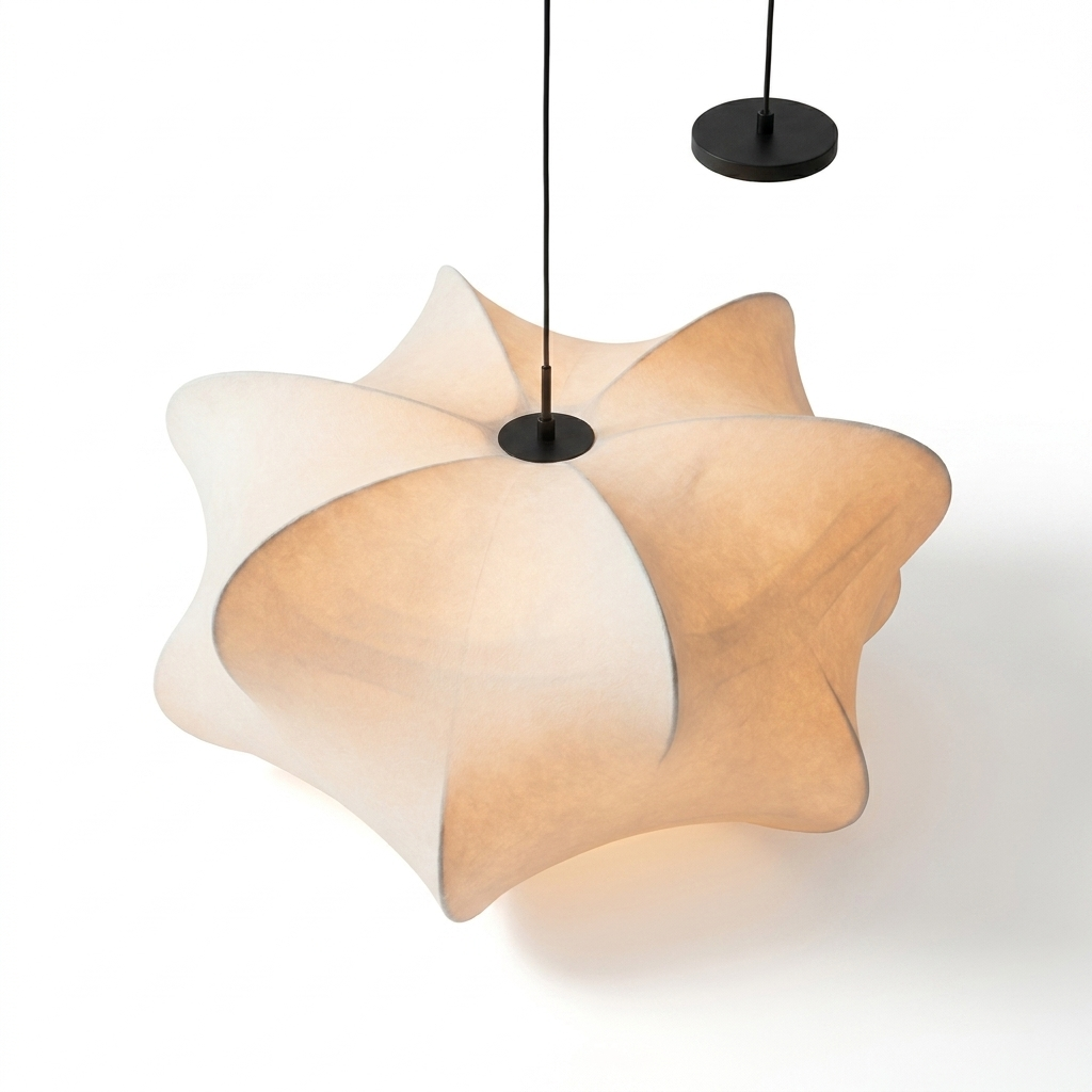 Lampe suspendue Wasinda en soie Lumide