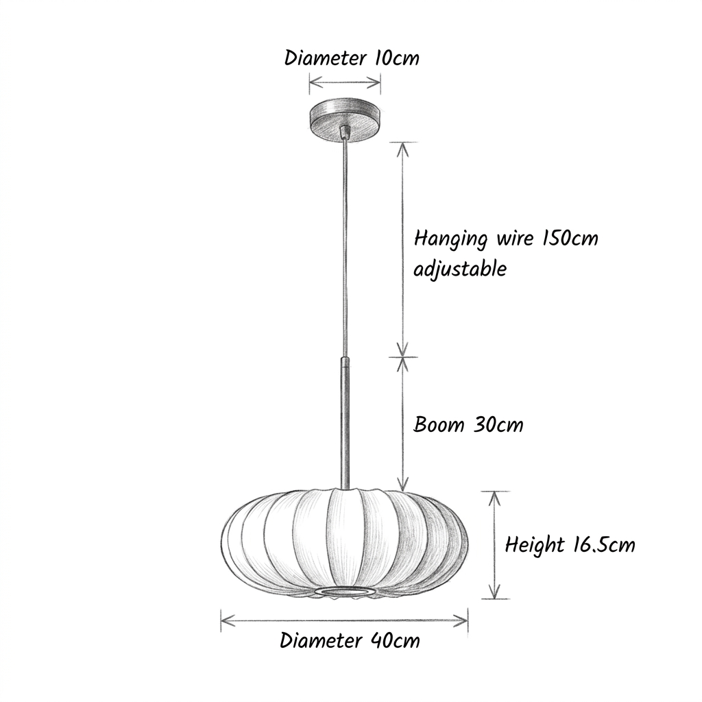 Suspension Ovale Scandinave en Tissu Lumide