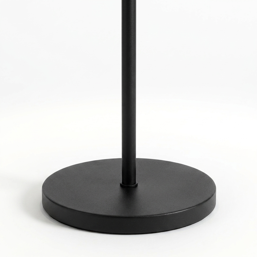 Lampadaire tige fine noire - abat-jour cylindrique blanc, eispas