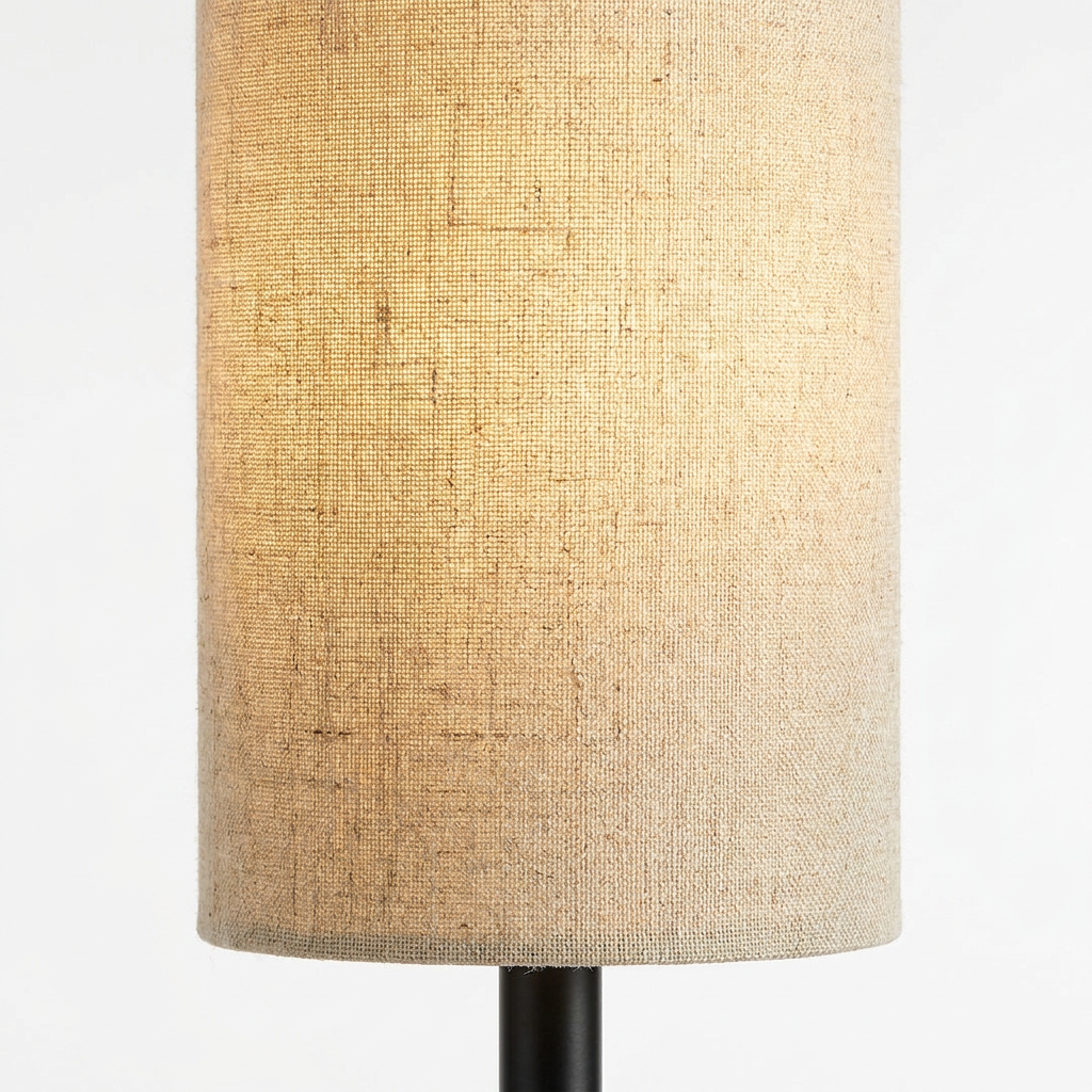 Lampadaire tige fine noire - abat-jour cylindrique blanc, eispas