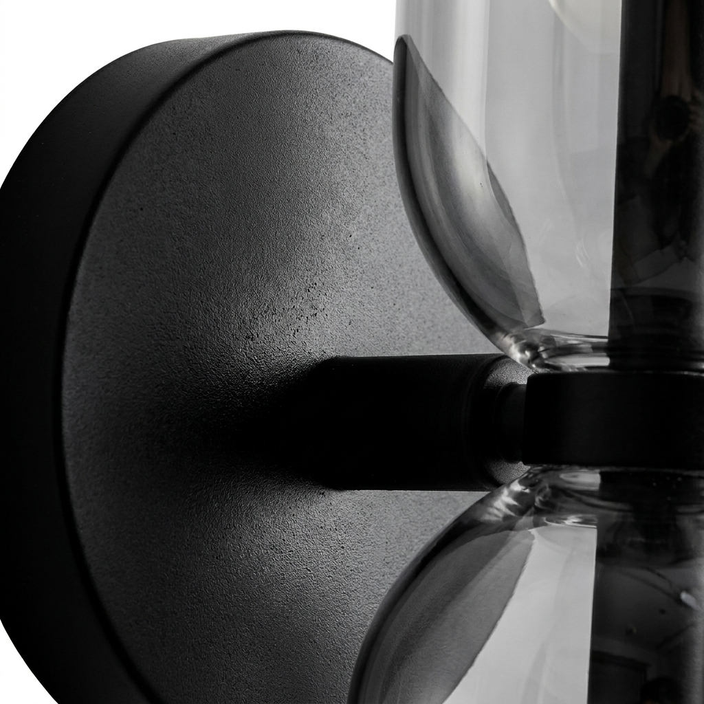 Applique murale cylindre verre fumé - double ampoule apparente eispas