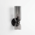 Applique murale cylindre verre fumé - double ampoule apparente eispas