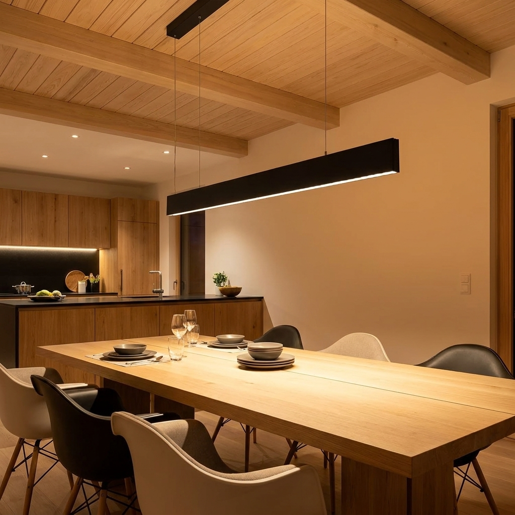Suspension Linéaire LED - Lumière Précise, Design Minimaliste eispas