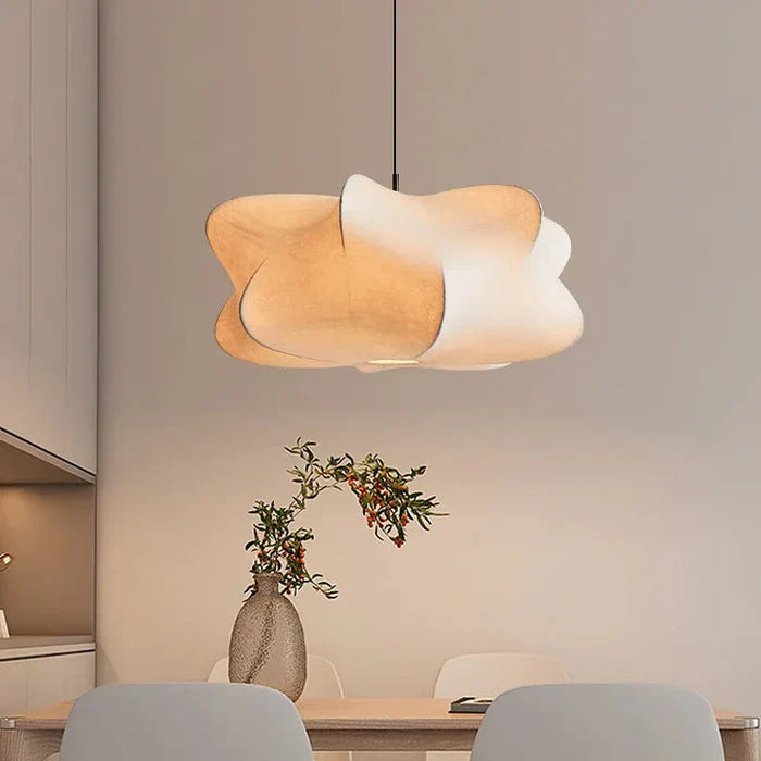 Lampe suspendue Wasinda en soie Lumide